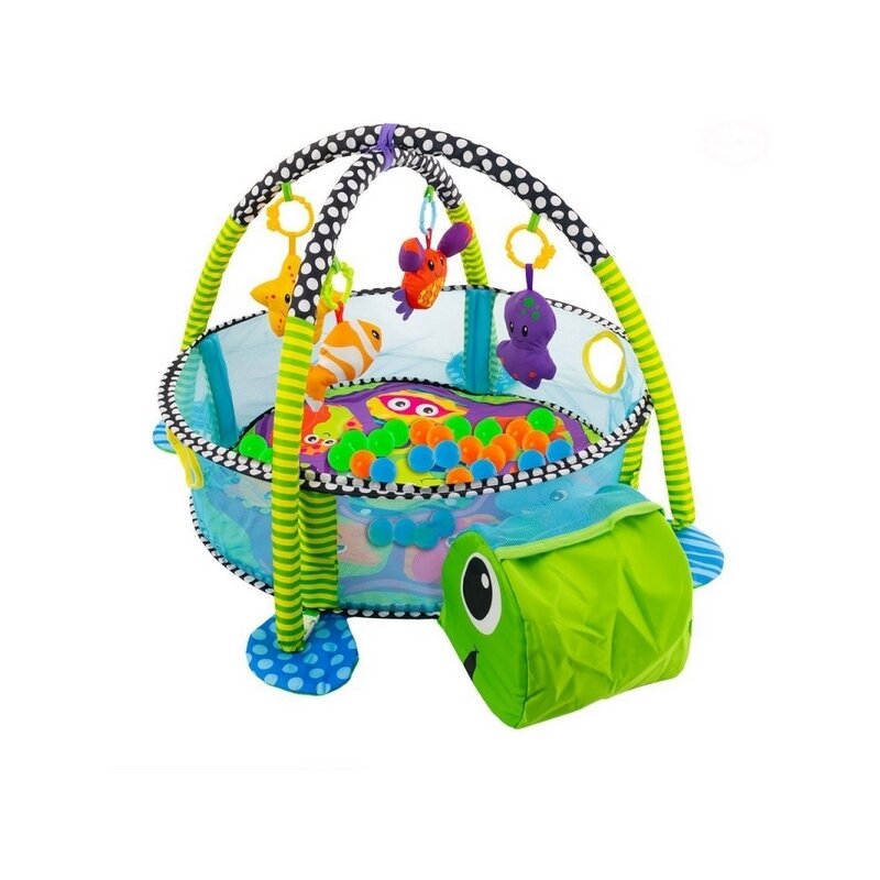 Eurobaby - centru de activitati piscina broasca testoasa cu 30 de bile, multicolor