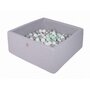Meowbaby® - Piscina uscata cu 200 de bile (alb, gri, mint) MeowBaby  , 90x90x40 cm, Gri - 1
