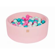MeowBaby® - Piscina cu bile,  Cu 200 bile, Alb perlat  Turcoaz  Roz  Mint, 90x30 cm, Roz