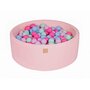 MeowBaby® - Piscina cu bile,  Cu 200 bile, Mint  Babyblue  Roz  Pastel Roz, 90x30 cm, Roz - 1
