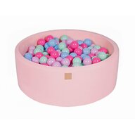 MeowBaby® - Piscina cu bile,  Cu 200 bile, Mint  Babyblue  Roz  Pastel Roz, 90x30 cm, Roz