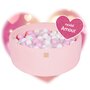 MeowBaby® - Piscina cu bile Amour,  Cu 250 bile, Alb perlat  Transparent  Roz Pastel, 90x30 cm, Roz - 2