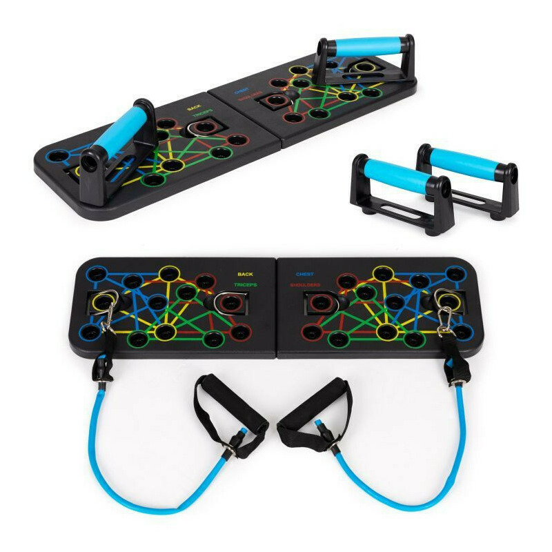Placa fitness pentru flotari, pliabila cu manere si corzi elastice, push up board, modern home