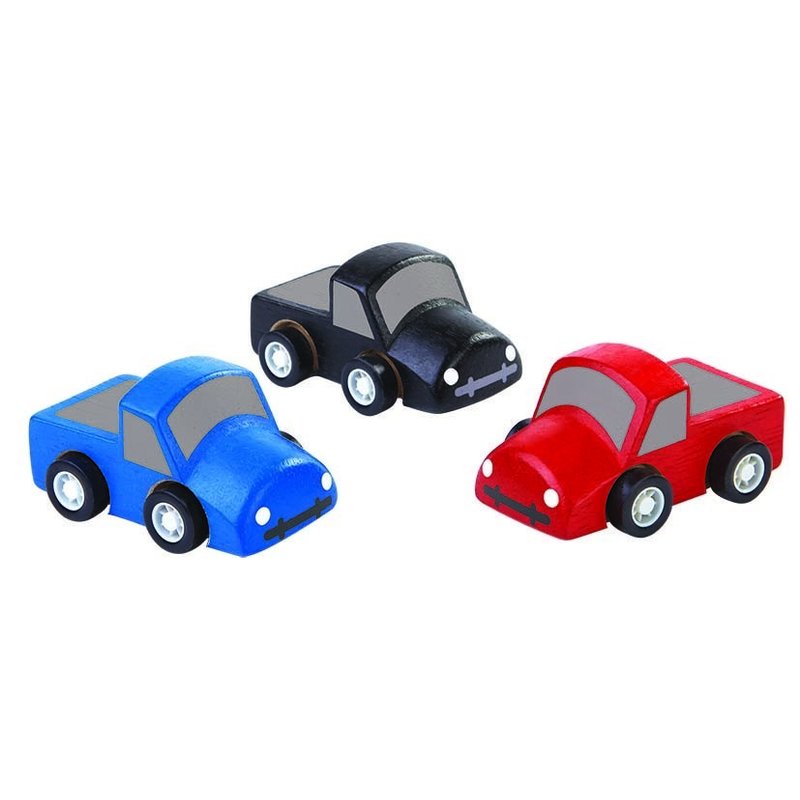 Plan Toys - Set cu 3 mini-camioane