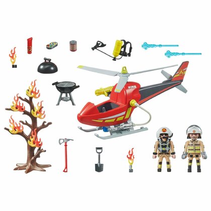 Playmobil - Elicopter De Pompieri Cu 2 Figurine