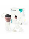 Pompa electrica de san, BabyOno, Pico, Handsfree, USB-C, Oprire automata, Autonomie completa pana la 2 h, Husa pentru depozitare, Biberon 280 ml inclus, Ecran tactil, Transparent/Roz