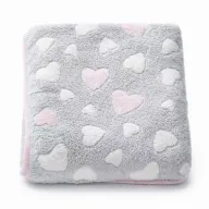 Paturica bebe, New Baby, 80x90 cm, Pufoasa, Pink Heart