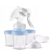 Pompa manuala, Philips Avent, Cu accesorii, BPA Free, Cu recipiente de stocare incluse, Plastic, Alb