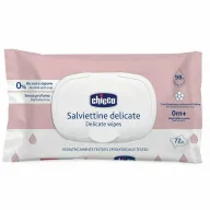 Servetele umede biodegradabile 72 buc, Chicco, 98% apa, Fara parfum, 0 luni+