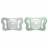 Set 2 suzete bebelusi, Chicco, Physio Forma, Silicon moale, Fara BPA, Sterilizabil la microunde, 0-2 luni, Verde