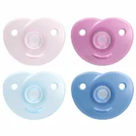 Set 2 suzete bebelusi, Philips Avent, Silicon medical moale, Design dintr-o bucata, Tetina rotunda simetrica, Fara BPA, 0-6 luni, forma inima