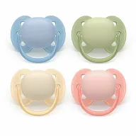 Set 2 suzete bebelusi, Philips Avent, Ultra Soft, Ortodontice, Silicon moale, Scut flexibil pentru piele sensibila, Fara BPA, 0-6 luni, multicolor/deschis