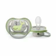 Suzeta bebelus, Philips Avent, Ultra Air, Ortodontica, Silicon moale igienic, Disc de protectie moale si flexibil, Fara BPA, 6-18 luni, 1 buc, Deco Gri