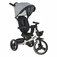 Tricicleta copii, Bebe Stars, Spark, Pliabila, Rotire 360 grade, Cu suport pahar, Pana la 25 kg, Conform cu EN711-1,2, 1,5-5 ani, Grey