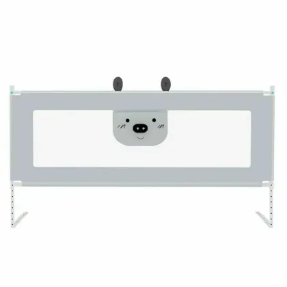 Bariera protectie pat, Primabobo, Bears, XXL, Culisanta, Cu inaltime reglabila 68-98 cm, 200 cm, Gri