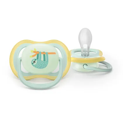 Set 2 suzete bebelusi, Philips Avent, Ultra Air Nighttime, Ortodontice, Silicon moale, Ventilate, Senzatie naturala, Fara BPA, 0-6 luni, multicolor