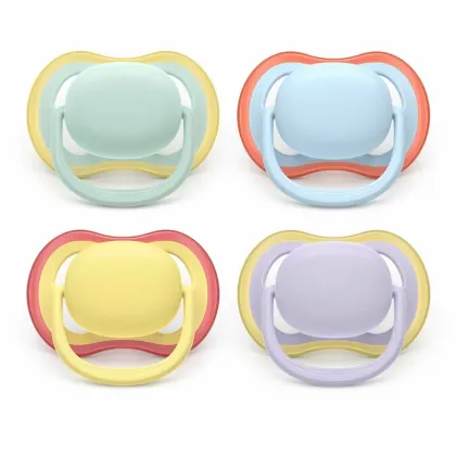 Set 2 suzete bebelusi, Philips Avent, Ultra Air, Ortodontice, Silicon moale, Ventilate, Senzatie naturala, Fara BPA, 0-6 luni, multicolor