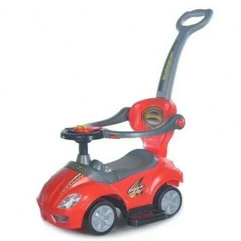 Baby Mix - Vehicul de impins Multifunctional 3 in 1 Ride On, Rosu, Resigilat