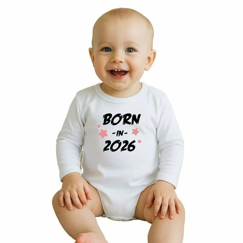 Body cu maneca lunga, New Baby, Marime 56, Din bumbac 100%, Born in 2026, Pink
