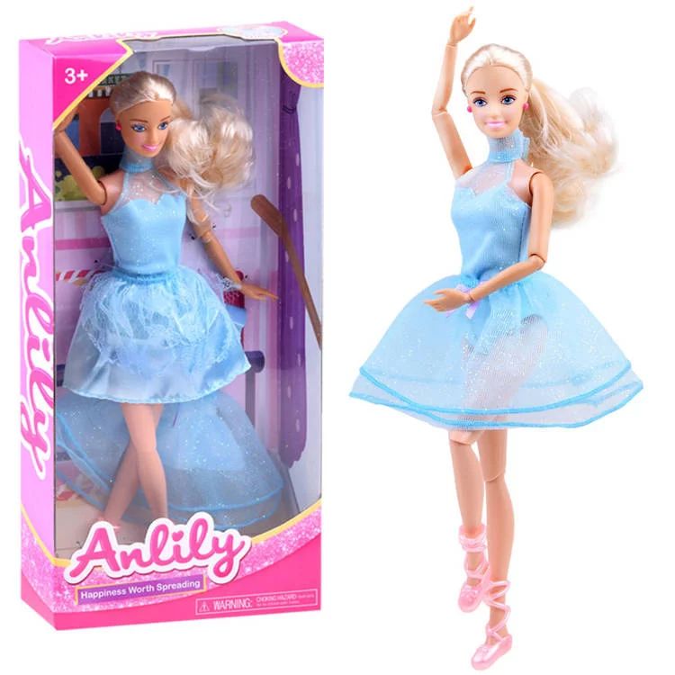 Papusa pentru copii, Anlily cu rochie albastra