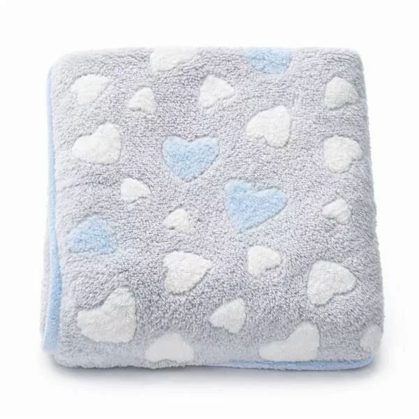Paturica bebe, New Baby, 80x90 cm, Pufoasa, Blue Heart