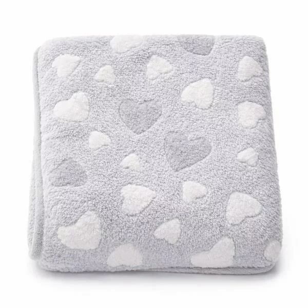 Paturica bebe, New Baby, 80x90 cm, Pufoasa, Grey Heart