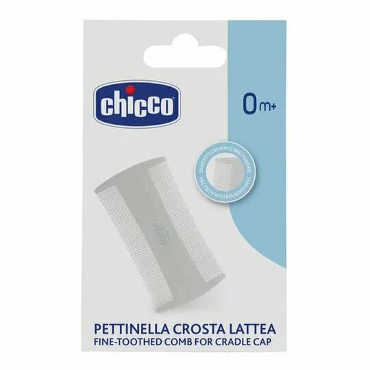 Pieptan delicat pentru curatare crusta de lapte, Chicco, 0 luni+, Alb