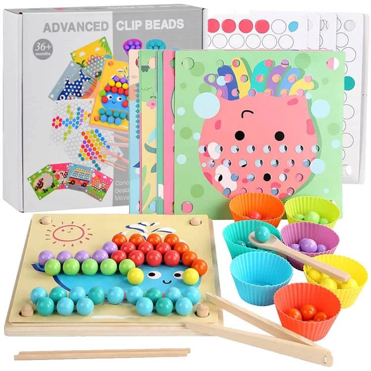 Puzzle creativ, Mozaic beads, Contine bile si boluri colorate, 3 ani +