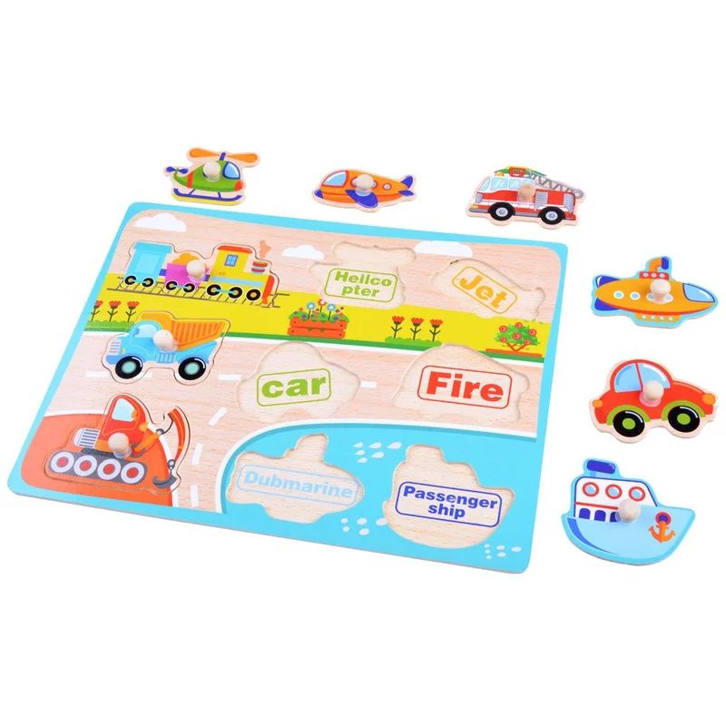 Puzzle din lemn pentru copii, Vehicule