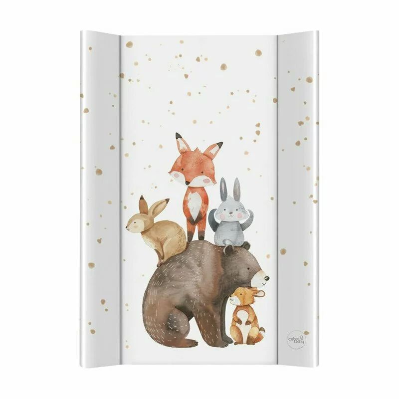 Saltea de infasat, Ceba Baby, Ultra Light, 50x70 cm, Cu intaritura, Pentru comode, masute de infasat si patuturi, Fara BPA, 0 luni+, Forest Friends