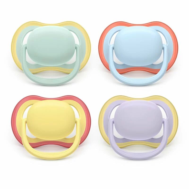 Set 2 suzete bebelusi, Philips Avent, Ultra Air, Ortodontice, Silicon moale, Ventilate, Senzatie naturala, Fara BPA, 0-6 luni, multicolor