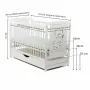 Patut din lemn bebe, 120x60 cm, Cu sertar cu capac, Din lemn de pin si mdf, Stabil si rezistent, Inaltime saltea reglabila pe 3 nivele, Laterala cu 3 bete detasabile, EN716-1, EN716-2, Alb, Babyneeds, Timmi - 4