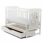 Patut din lemn bebe, 120x60 cm, Cu sertar cu capac, Din lemn de pin si mdf, Stabil si rezistent, Inaltime saltea reglabila pe 3 nivele, Laterala cu 3 bete detasabile, EN716-1, EN716-2, Alb, Babyneeds, Timmi - 6