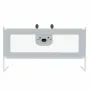 Bariera protectie pat, Primabobo, Bears, XXL, Culisanta, Cu inaltime reglabila 68-98 cm, 180 cm, Gri - 1