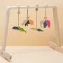 Centru de activitati Montessori cu 4 animale multicolore de jucarie, din lemn, Mobbli - 2