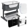 Patut co-sleeper, Lionelo, Timon, 3 in 1, Pliabil, Cu setare unghiulara, Reglabil in 6 pozitii pe inaltime, Din Aluminiu, 90x50 cm, Conform cu standardele europeane de securitate EN1130 si EN16890, Gri - 10