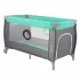 Patut pliant, Lionelo, Sven Plus, 120x60 cm, Cu doua nivele, Cu arcada jucarii, masuta de infasat, vibratii, melodii, conform cu standardele europeane de securitate EN716 si EN12221, Turcoaz/Gri - 11