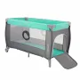 Patut pliant, Lionelo, Sven Plus, 120x60 cm, Cu doua nivele, Cu arcada jucarii, masuta de infasat, vibratii, melodii, conform cu standardele europeane de securitate EN716 si EN12221, Turcoaz/Gri - 12