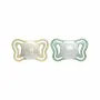 Set 2 suzete bebelusi, Chicco, Physio Light Glow, Ortodontice, Silicon moale, Extra ventilate, Fosforescente, Fara BPA, 2-6 luni, Galben/Verde - 1