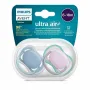 Set 2 suzete bebelusi, Philips Avent, Ultra Air, Ortodontice, Silicon moale, Ventilate, Senzatie naturala, Fara BPA, 6- 18 luni, Albastru/Mov - 2