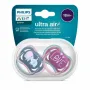 Set 2 suzete bebelusi, Philips Avent, Ultra Air, Ortodontice, Ventilate, Tetina extra-ferma, Fara BPA, Peste 18 luni, Deco Gri/ Roz - 2