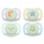 Set 2 suzete bebelusi, Philips Avent, Ultra Start Nighttime, Ortodontice, Silicon moale, Senzatie naturala, Fara BPA, 80% materiale de origine vegetala, 0-6 luni, Luna/Stele - 9