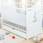 Set Patut din lemn bebe Babyneeds, Nadia II cu sertar, 120x60 cm, Alb + Saltea patut bebe, Cocos Confort II, Cu fibre de cocos si strat de burete, 120x60x10 cm + Protectie impermeabila, Pentru patuturi 120x60 cm, Alb - 3