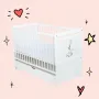 Set Patut din lemn bebe Babyneeds, Nadia II cu sertar, 120x60 cm, Alb + Saltea patut bebe, Cocos Confort II, Cu fibre de cocos si strat de burete, 120x60x10 cm + Protectie impermeabila, Pentru patuturi 120x60 cm, Alb - 4
