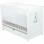 Set Patut din lemn bebe Babyneeds, Nadia II cu sertar, 120x60 cm, Alb + Saltea patut bebe, Cocos Confort II, Cu fibre de cocos si strat de burete, 120x60x10 cm + Protectie impermeabila, Pentru patuturi 120x60 cm, Alb - 5