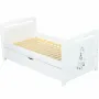 Set Patut din lemn bebe Babyneeds, Nadia II cu sertar, 120x60 cm, Alb + Saltea patut bebe, Cocos Confort II, Cu fibre de cocos si strat de burete, 120x60x10 cm + Protectie impermeabila, Pentru patuturi 120x60 cm, Alb - 14