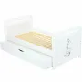 Set Patut din lemn bebe Babyneeds, Nadia II cu sertar, 120x60 cm, Alb + Saltea patut bebe, Cocos Confort II, Cu fibre de cocos si strat de burete, 120x60x10 cm + Protectie impermeabila, Pentru patuturi 120x60 cm, Alb - 15