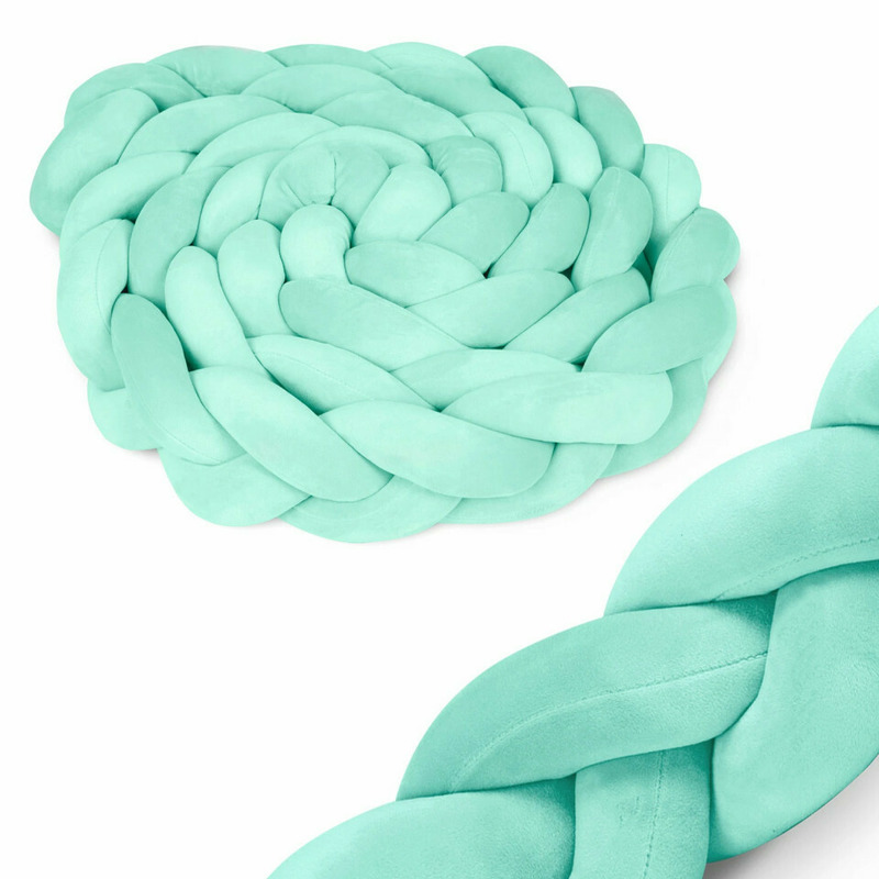 Protectie impletita pentru patut copii, 300 cm, ricokids, mint