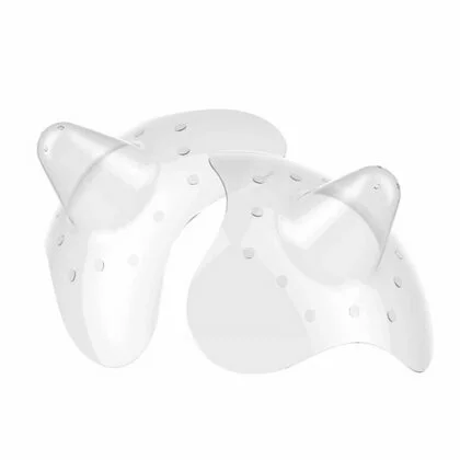 Protectoare mameloane, BabyOno, Din silicon moale, Include cutie depozitare, Fara BPA, Forma anatomica, Marimea M, Transparent