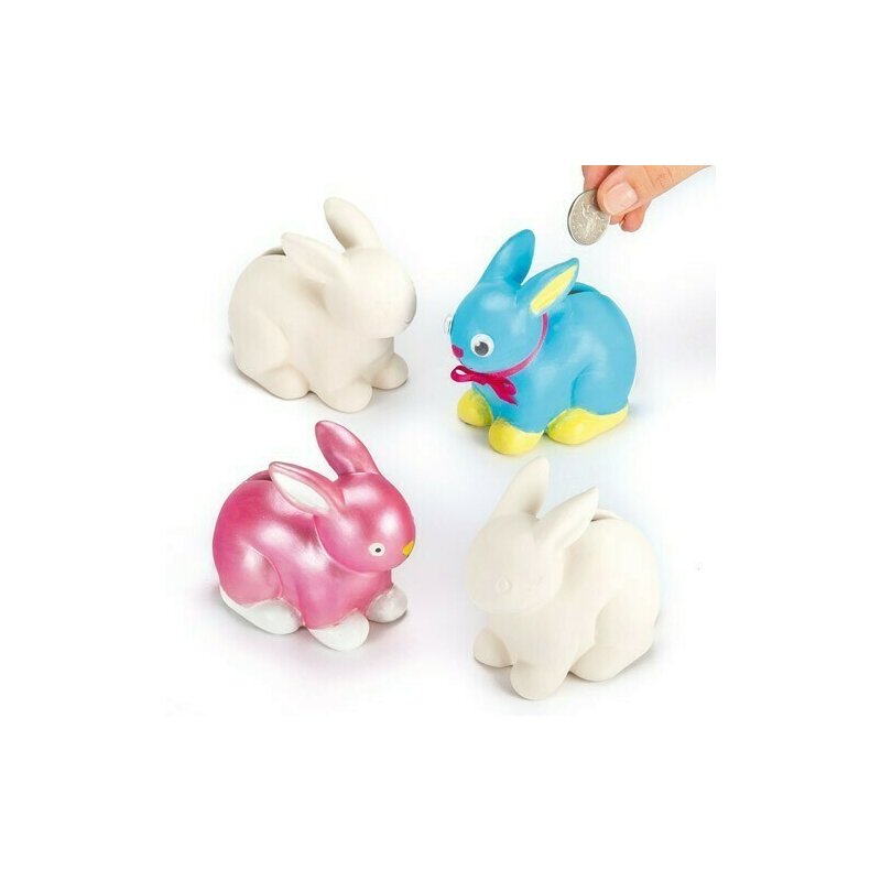 Baker ross - set creativ pusculite iepuras , 4 buc, din ceramica